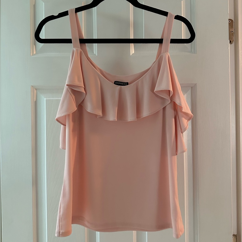 Express Pink Ruffled Camisole Top